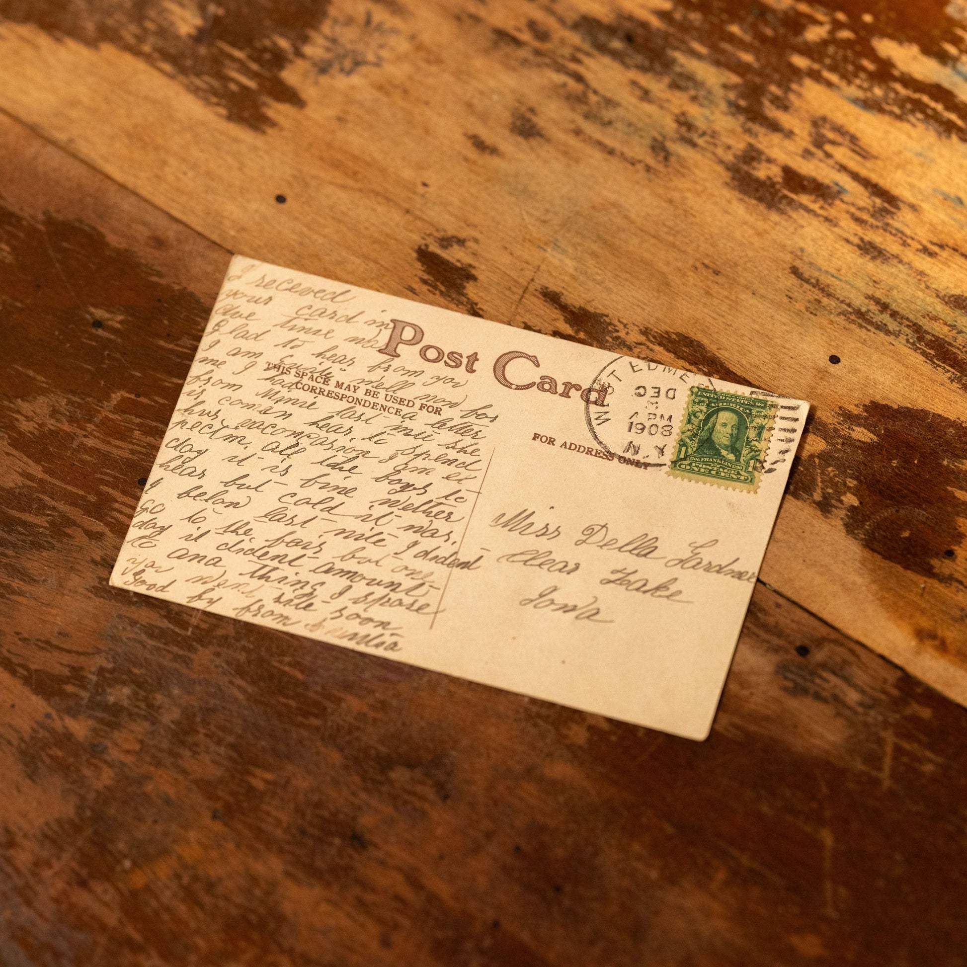 Antique American Postcards with Script - Novelbookstore.co