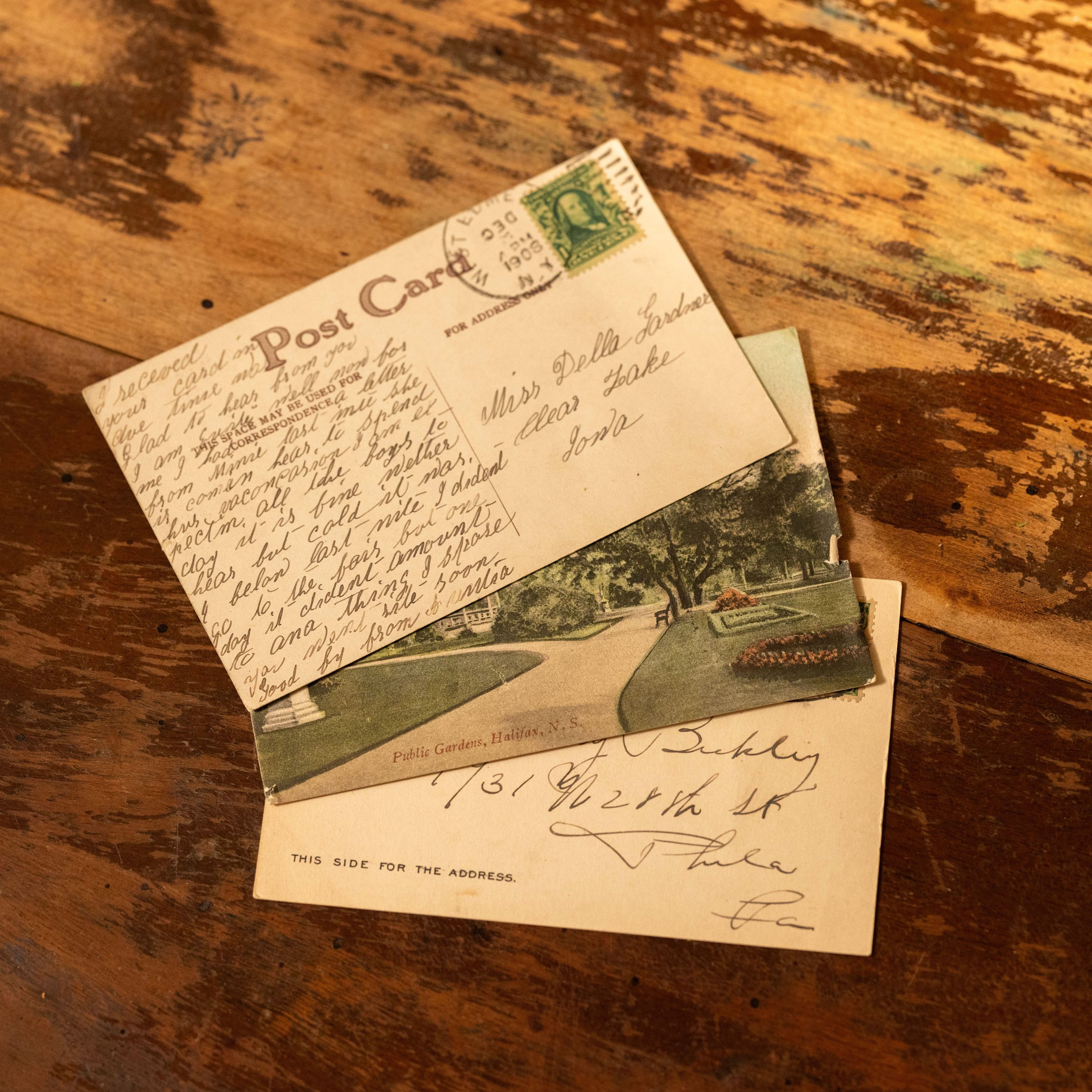 Image of Antique American Postcards with Script - Novelbookstore.co