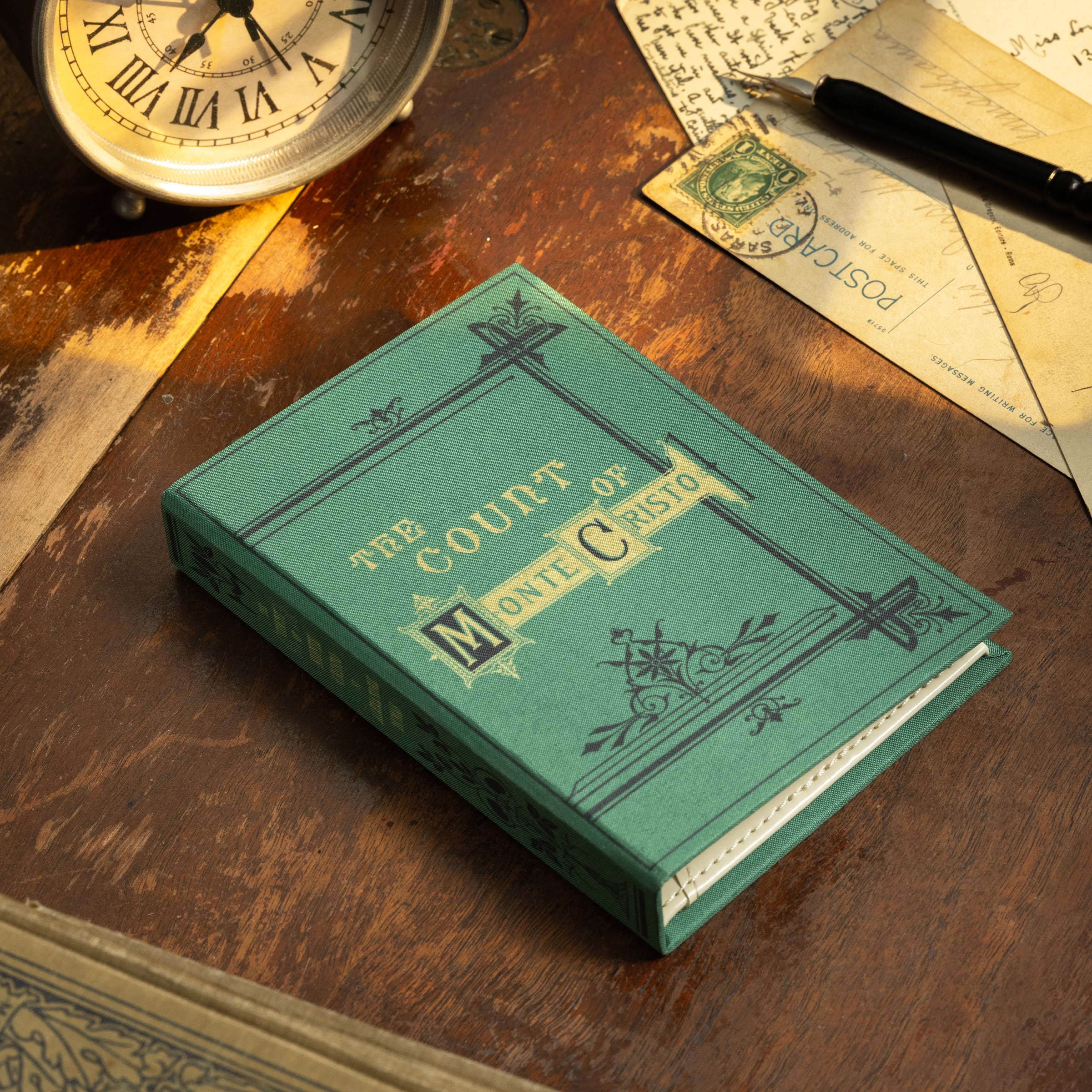 Image of 'The Count of Monte Cristo' (Emerald Green) by Alexandre Dumas 1844 Passport/Notebook Wallet - Novelbookstore.co