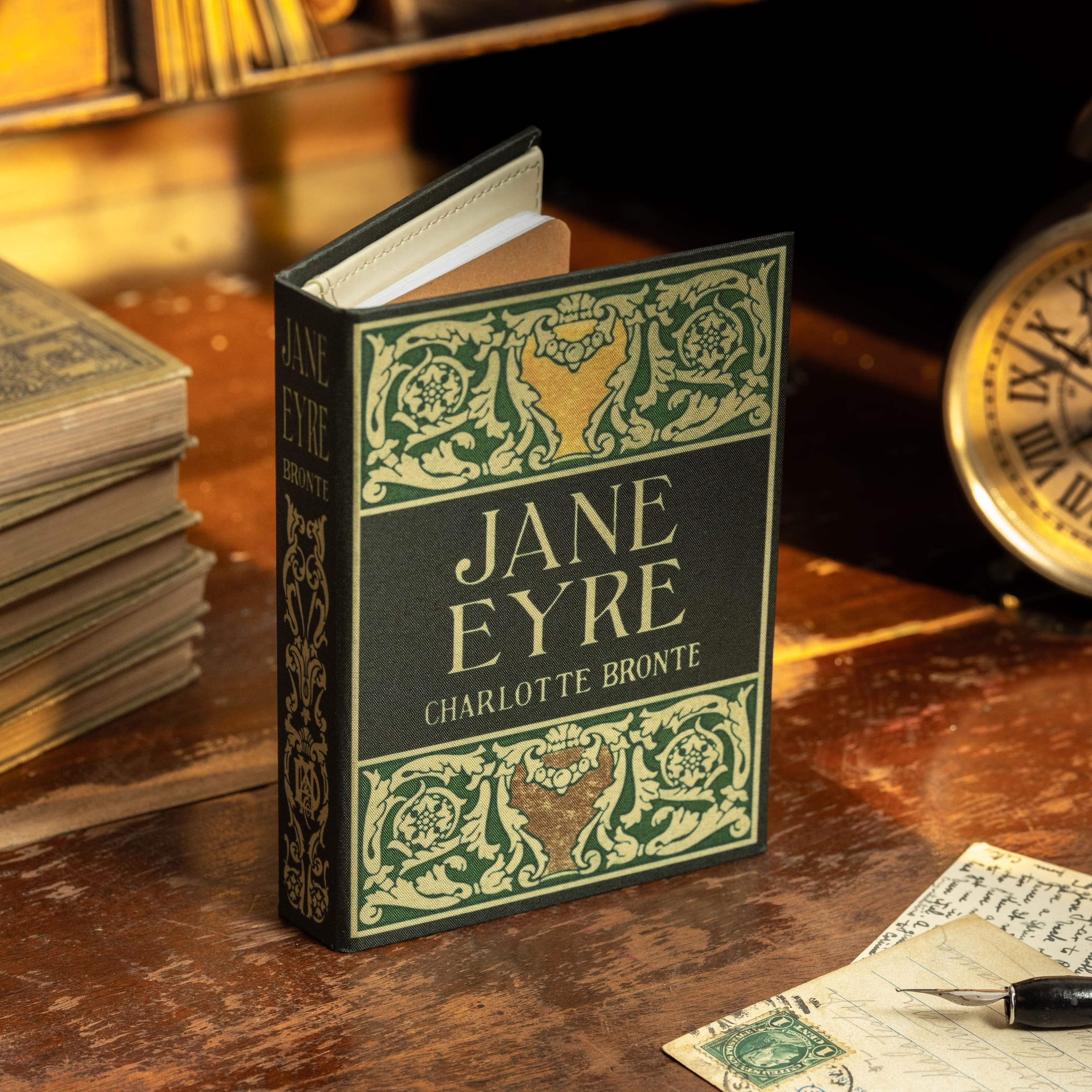 Image of 'Jane Eyre' (Forest Green) by Charlotte Brontë 1847 Passport/Notebook Wallet - Novelbookstore.co