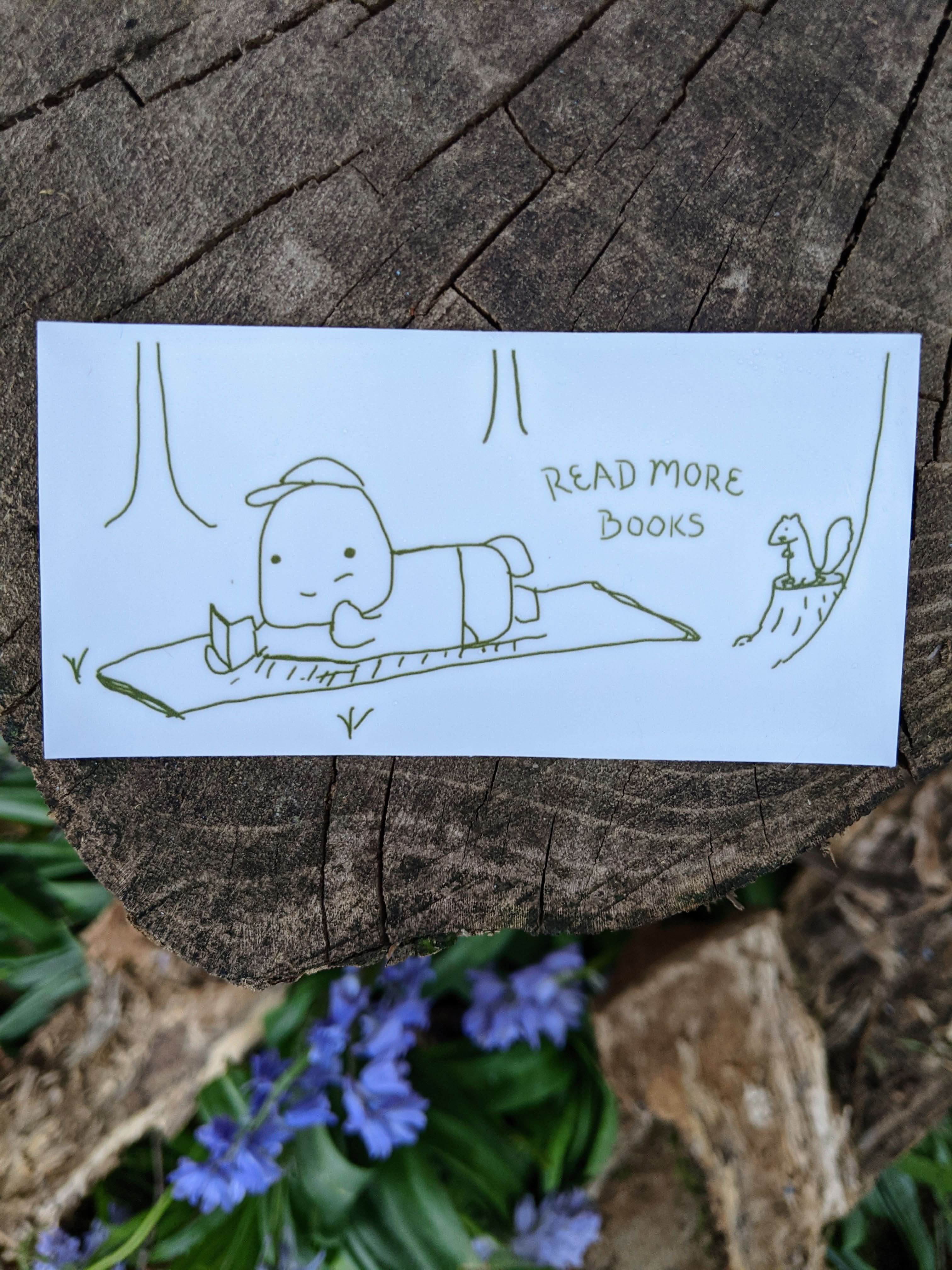 Image of Sticker - Reading on Blanket - Novelbookstore.co