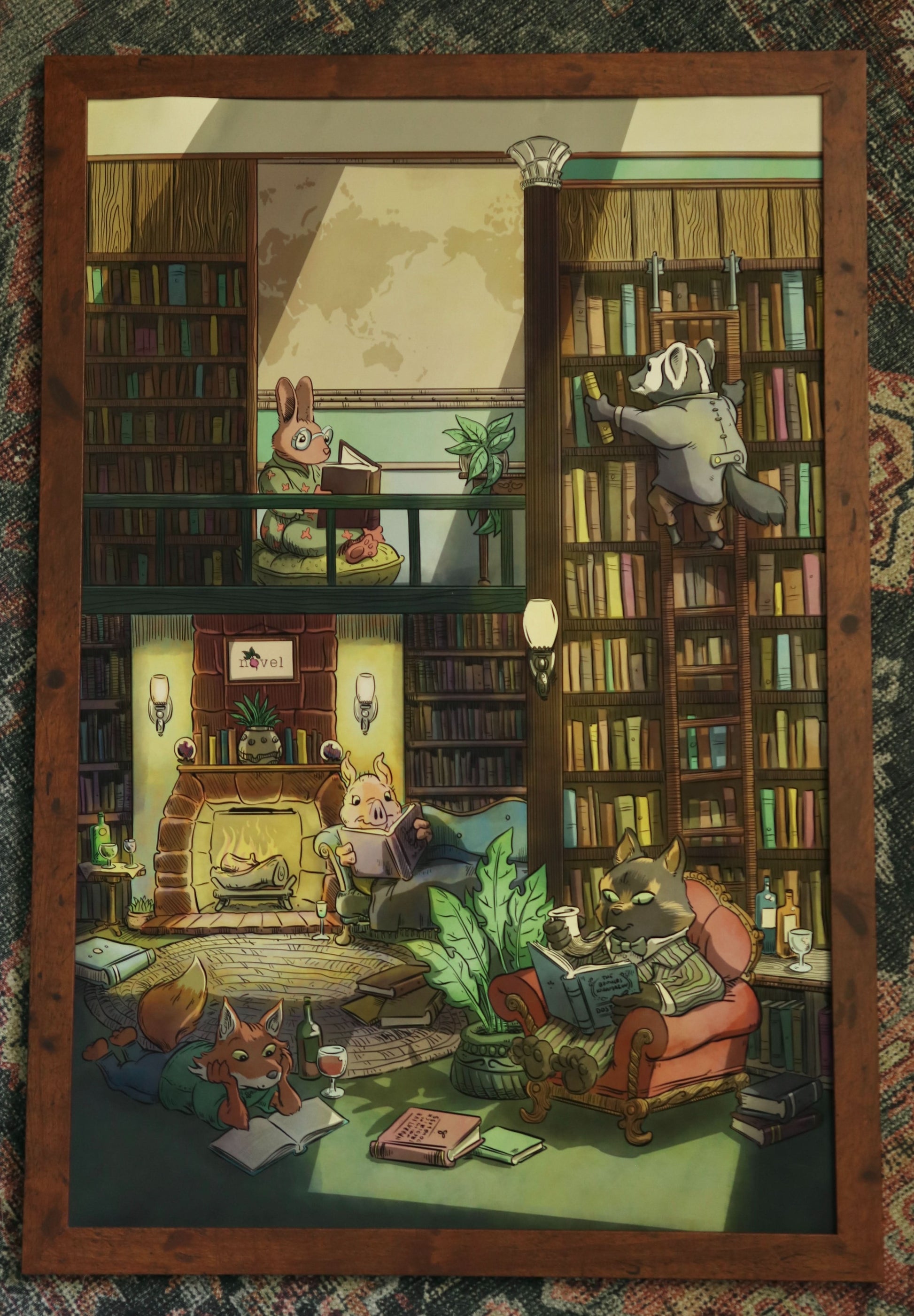 Critters Reading in Library Poster - Novelbookstore.co