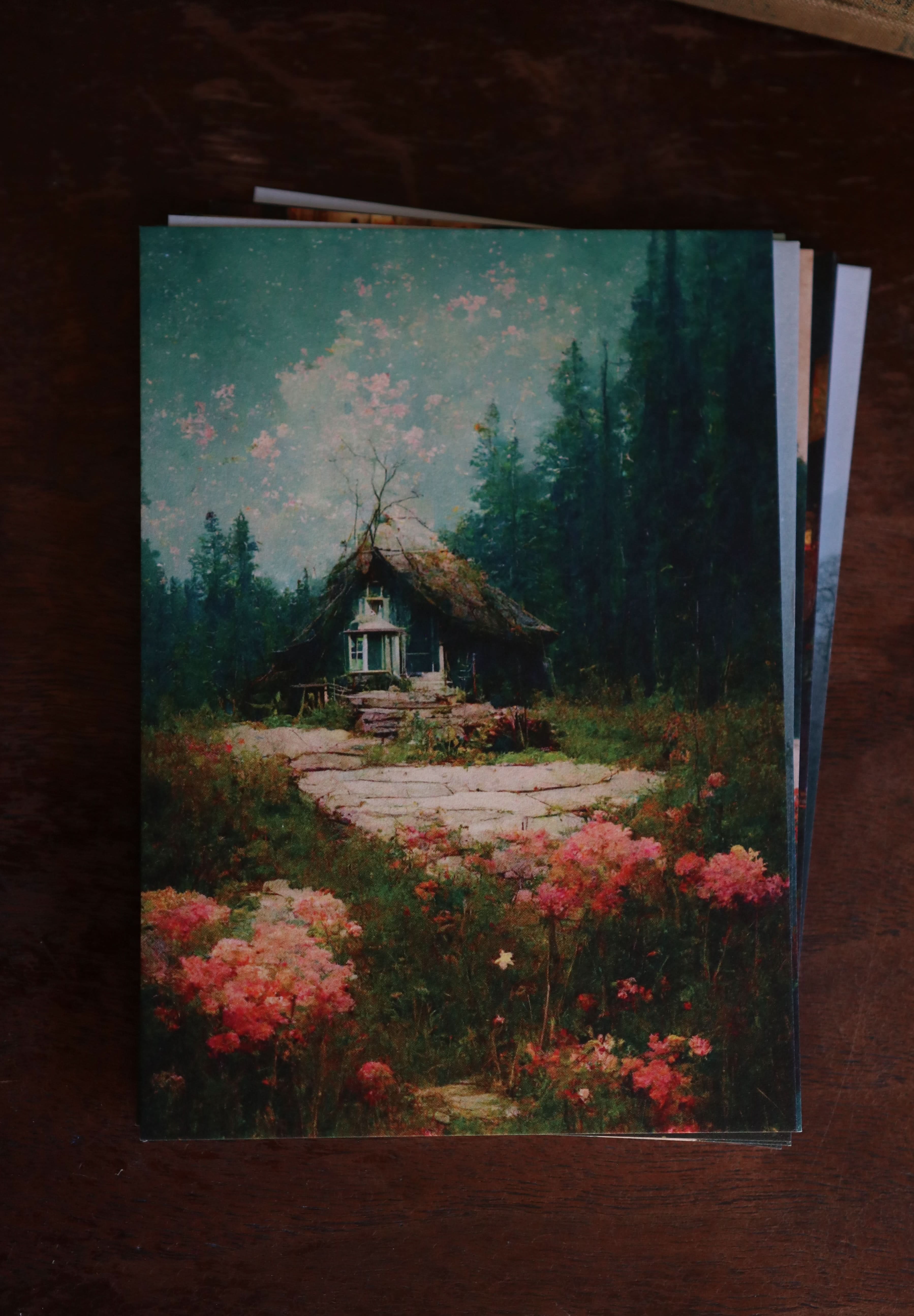Image of The Cottage/Library Collection - Notecard / Stationery / Art - 10 Count. - Novelbookstore.co