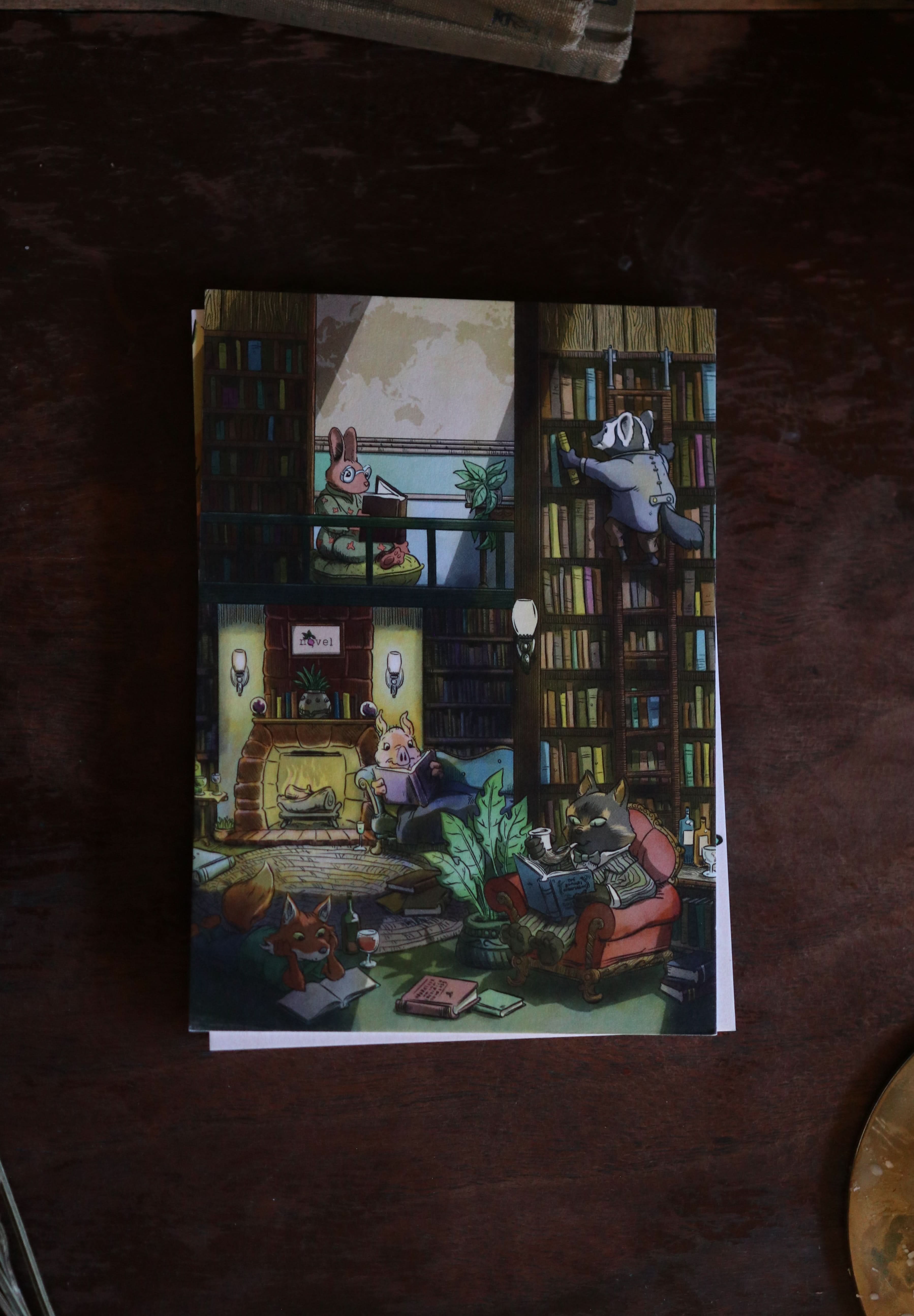 Image of Library Critters - Notecard / Stationery / Art - 10 Count. - Novelbookstore.co