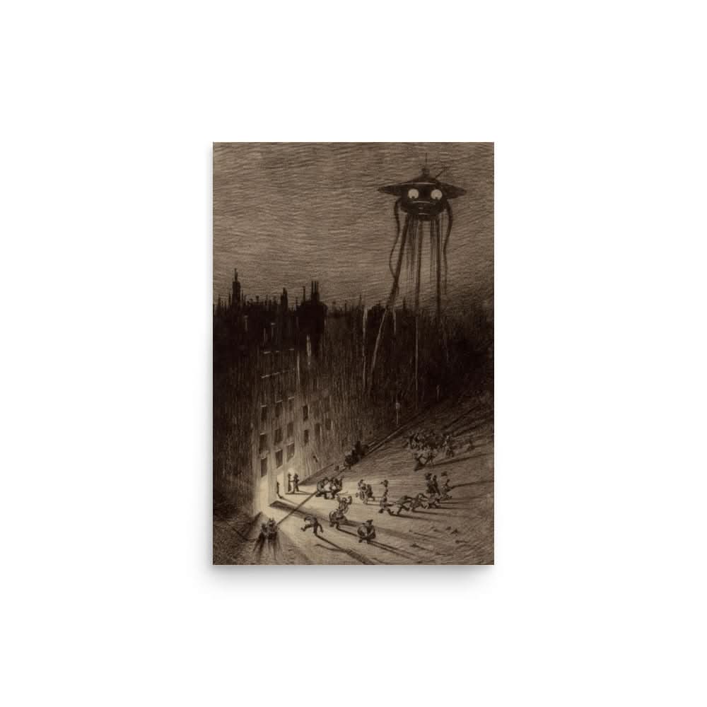 Martian Amidst City - The War of the Worlds Original Illustration - Novelbookstore.co