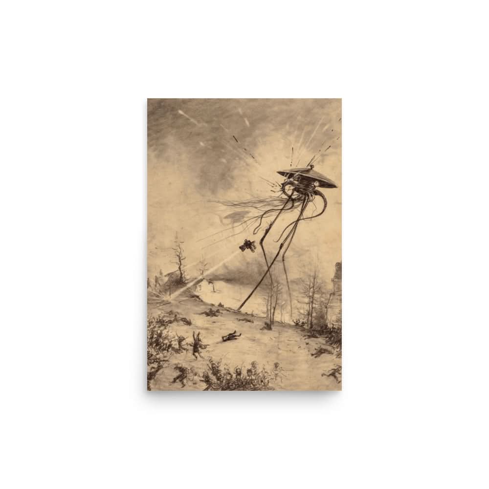 Image of Martian Gets Shelled - The War of the Worlds Original Illustration - Novelbookstore.co