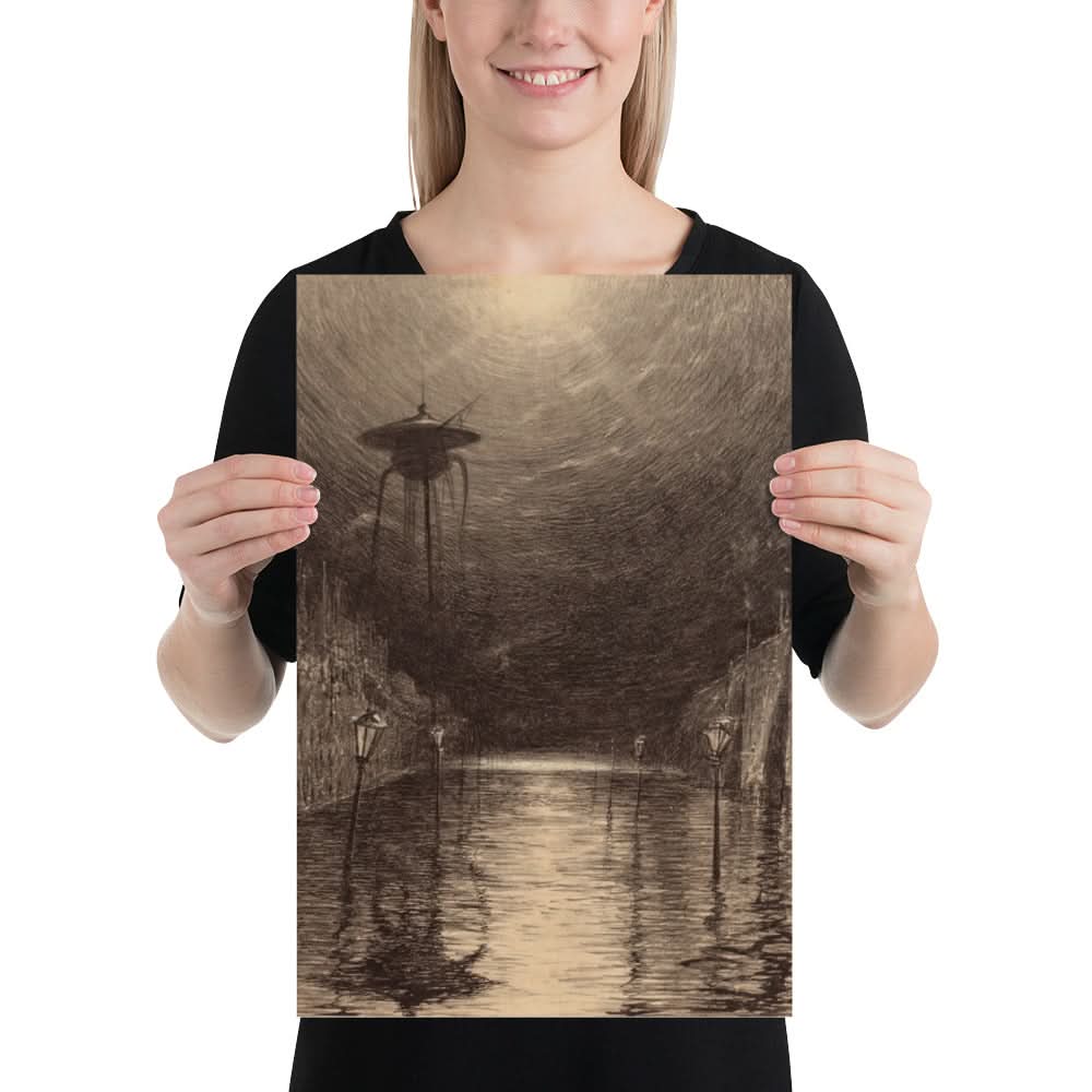 Image of Martian Reflection - The War of the Worlds Original Illustration - Novelbookstore.co