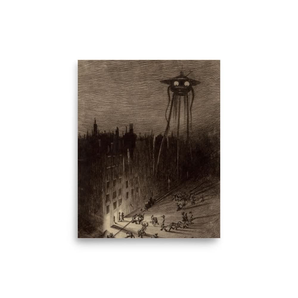 Image of Martian Amidst City - The War of the Worlds Original Illustration - Novelbookstore.co