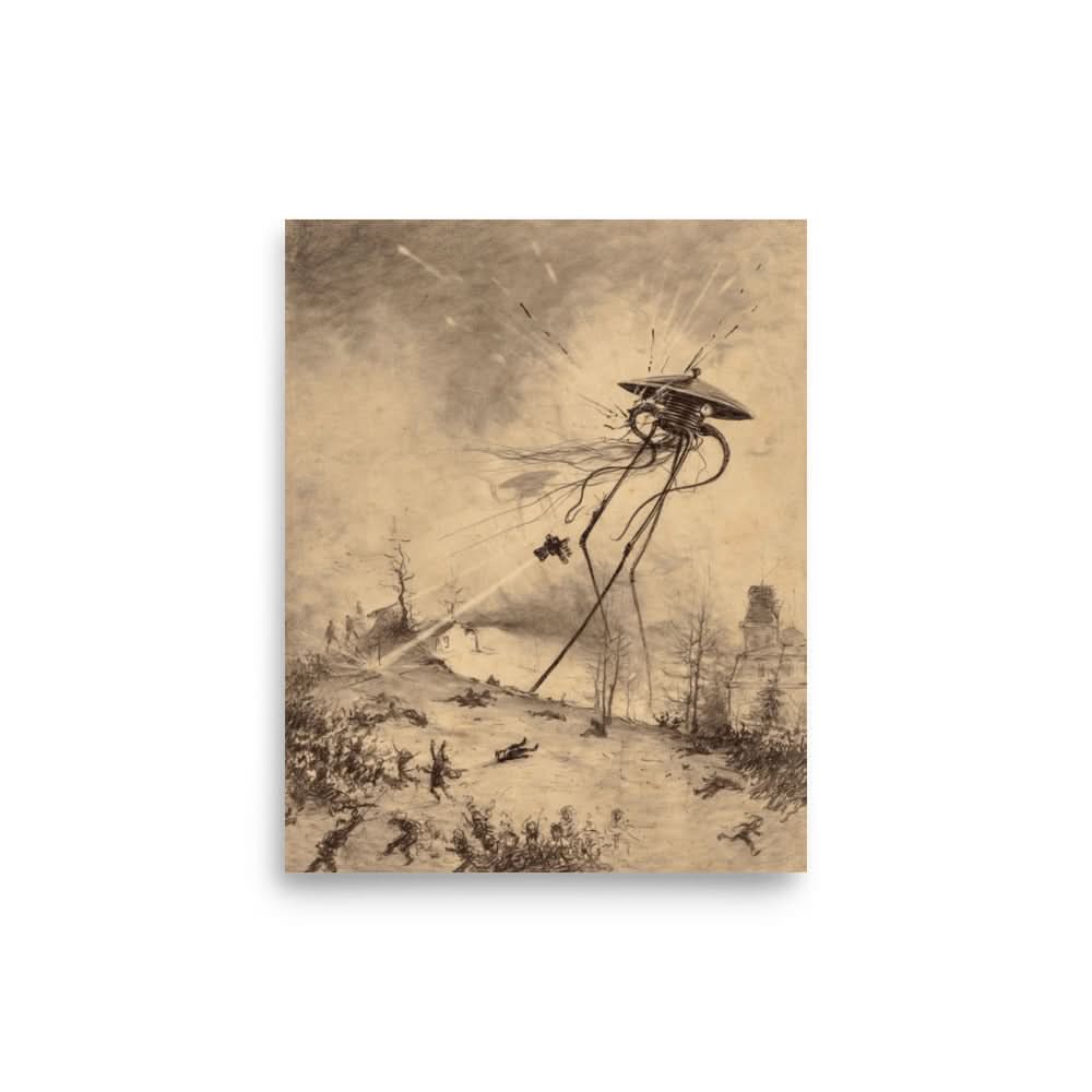Image of Martian Gets Shelled - The War of the Worlds Original Illustration - Novelbookstore.co