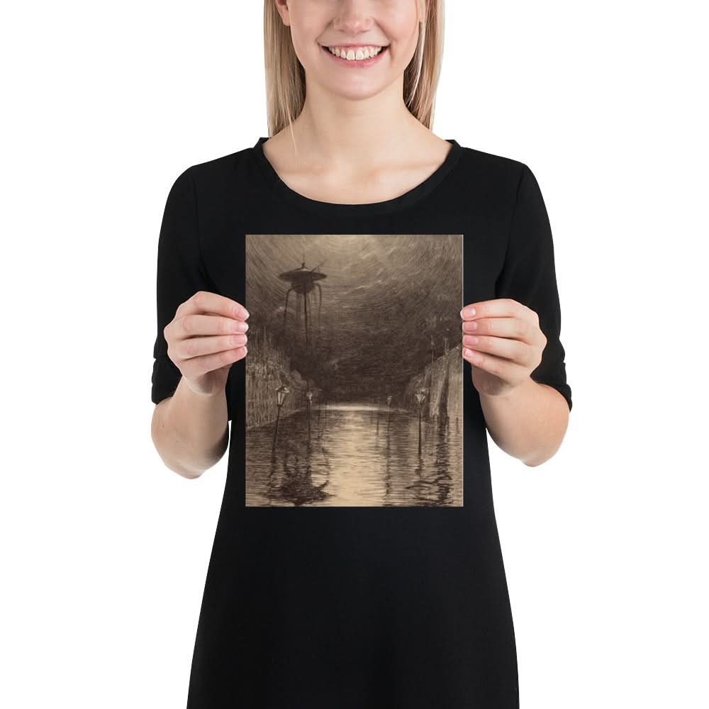 Image of Martian Reflection - The War of the Worlds Original Illustration - Novelbookstore.co